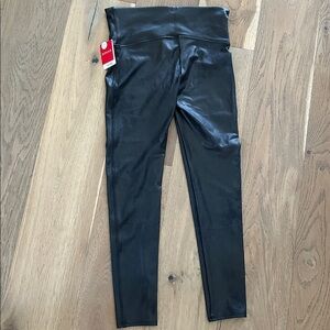 SPANX Black Faux Leather Leggings